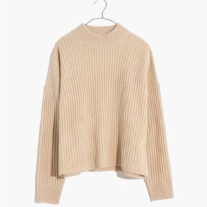 Madewell Cream Ribbed Turtleneck Sweater